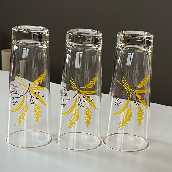 VTG 1950s Autumn Gold by Homer Laughlin for Century Service highball glasses s/3 - Picture 8 of 9